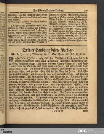 Dritter Handlung dritte Predigt (Die siebende Paßions-Predigt).