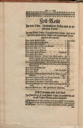 (Zoll-Rollen.)