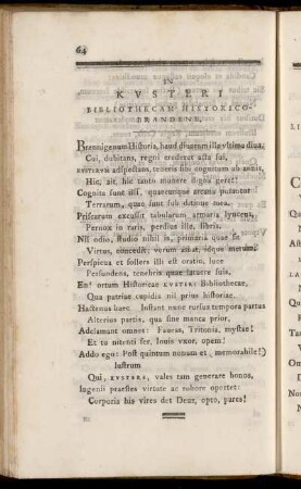 In Kusteri Bibliothecam Historico-Brandenb.