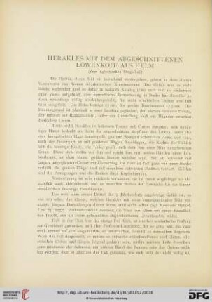 7: Herakles mit dem abgeschnittenen Löwenkopf als Helm : (zum äginetischen Ostgiebel)
