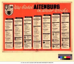 Originaltitel: Was bietet Altenburg in dieser Woche 16. Oktober bis 22. Oktober 1950