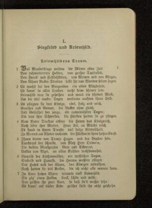 I. Siegfried und Kriemhild.