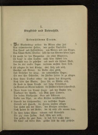 I. Siegfried und Kriemhild.