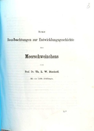 Neue Beobachtungen zur Entwicklungsgeschichte des Meerschweinchens