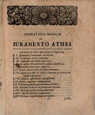 Diss. mor. de iuramento athei
