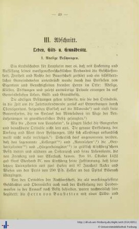 III. Abschnitt Lehen, Gült- und Grundbesitz