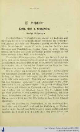 III. Abschnitt Lehen, Gült- und Grundbesitz