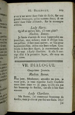 VII. Dialogue. Cinquième Journée.