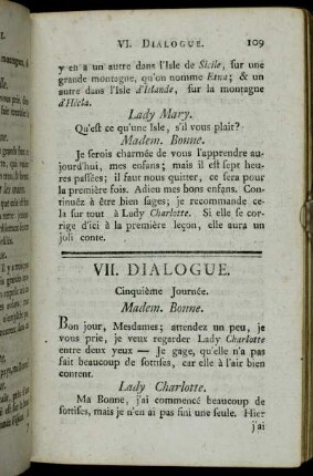 VII. Dialogue. Cinquième Journée.