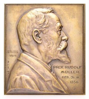 Plakette auf Rudolf Müller aus dem Jahr 1914