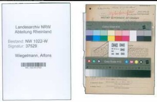 Entnazifizierung Alfons Wiegelmann , geb. 26.11.1920 (Bahnbeamter)