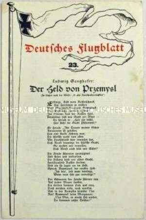 Flugblatt mit zwei patriotischen Gedichten von Ludwig Ganghofer