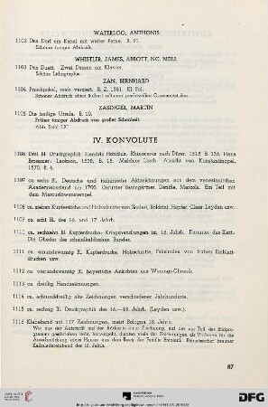 IV. Konvolute (Nr. 1106-1138)