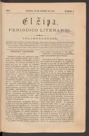 1877,1,4: año 1, número 4 (30 de agosto de 1877)