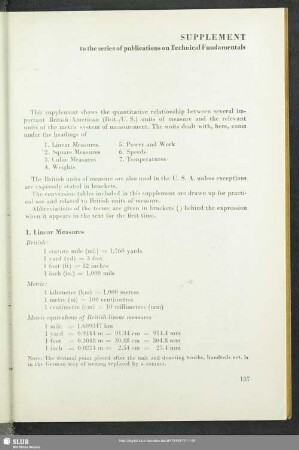 Supplement to the series of publications on Technical Fundamentals