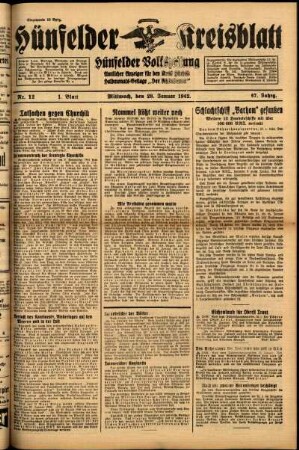 Erste Ausgabe vom Mittwoch, den 28. Januar 1942.