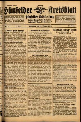 Erste Ausgabe vom Mittwoch, den 28. Januar 1942.