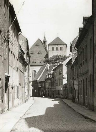 Kirchgasse : Freiberg (Sachsen), Kirchgasse, Blick nach Osten gegen den Dom