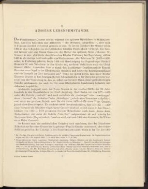 I. Äussere Lebensumstände