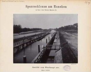 Dortmund-Ems-Kanal. Sperrschleuse am Haneken-Kanal, Hanekenfähr: Ansicht vom Oberhaupt aus