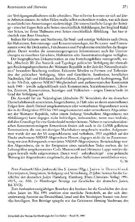 Juden in Deutschland, Emanzipation, Integration, Verfolgung und Vernichtung, 25 Jahre Institut für die Geschichte der deutschen Juden Hamburg, Peter Freimark (Hrsg.), Alice Jankowski (Hrsg.), Ina S. Lorenz (Hrsg.), (Hamburger Beiträge zur Geschichte der deutschen Juden, 17) : Hamburg, Christians, 1991