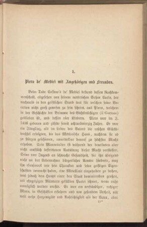 I. Piero de' Medici mit Angehörigen und Freunden.