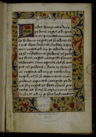 Prima Regula. Ludet domjnatio vestra pedonem regis [...]. [Zwölf Schachpartien.]