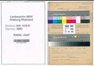 Entnazifizierung Josef Balster , geb. 02.07.1907 (Rendant)