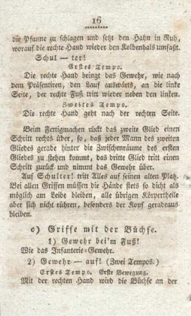 c) Griffe mit der Büchse.
