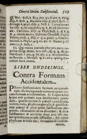 Liber Undecimus. Contra Formam Accidentalem.