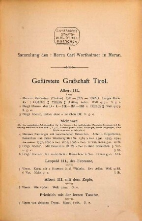 Auctions-Catalog verschiedener Münzsammlungen : [später:] Auktions-Katalog. [Otto Helbing], 1