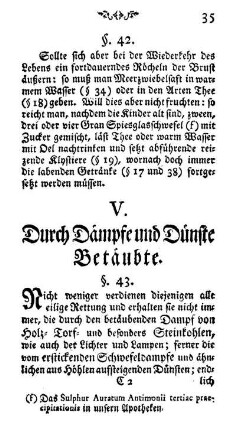 V. Durch Dämpfe und Dünste Betäubte