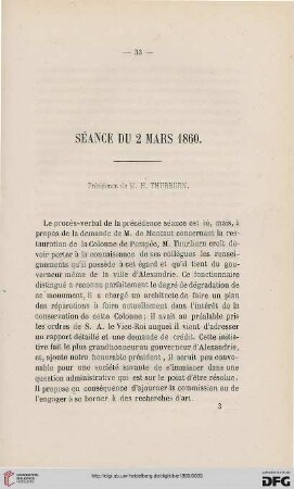 Séance du 2 mars 1860
