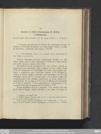 VI. Ancora il Libro siro-romano di diritto e Barhebreo.
