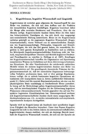 Podiumsdiskussion: Kognitivismus und Lexikon