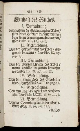 Einhalt des Buches