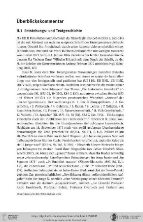 II.1 Entstehungs- und Textgeschichte