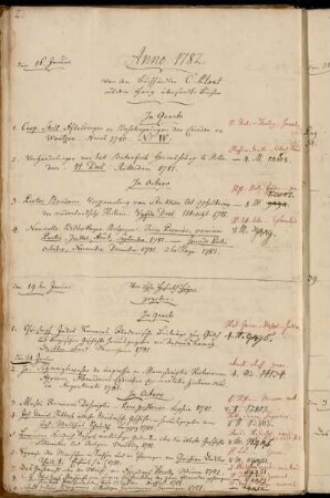 Von dem Buchhändler C. Plaat aus dem Haag übersandte Bücher. - Von Hhn. Hofrath Heyne gegeben.