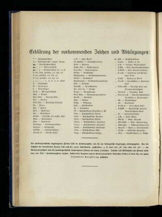 Erklärung der vorkommenden Zeichen und Abkürzungen