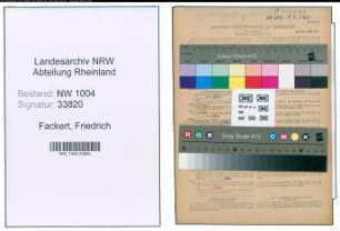 Entnazifizierung Friedrich Fackert , geb. 03.07.1900 (Mechaniker)