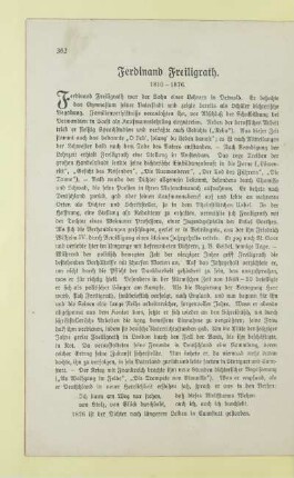 Ferdinand Freiligrath. 1810 - 1876