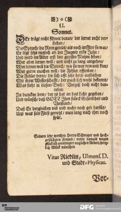 II. Sonnet