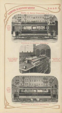 Berlin, Berliner Strassenbahn A.G. Zweiachsiger Motorwagen ; Vierachsiger Motorwagen