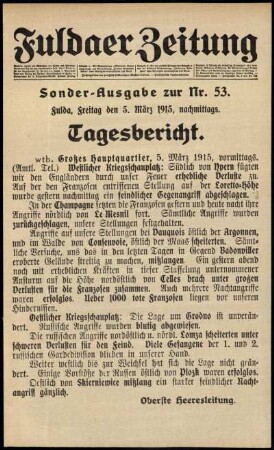 Ausgabe vom Freitag, den 05. März 1915.