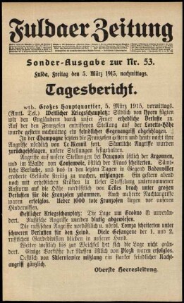 Ausgabe vom Freitag, den 05. März 1915.
