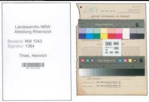 Entnazifizierung Heinrich Thies , geb. 07.02.1900 (Gaertner)