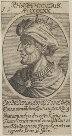Bildnis von Pharamvndus, sagenhafter König der Franken