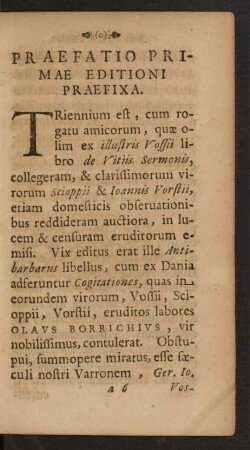 Praefatio Primae Editioni Praefixa.