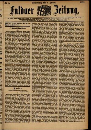 Ausgabe vom Donnerstag, den 05. Januar 1888.