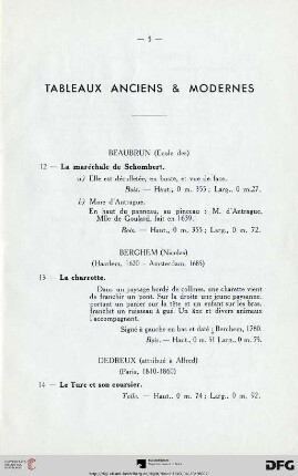 Tableaux anciens & modernes (Nr. 12-42)